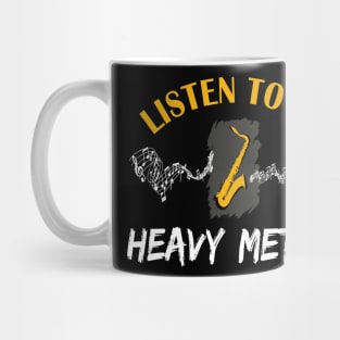 saxophone heavy metal player gift Mug